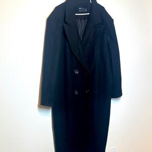 ASOS CURVE Double Breasted Coat Size 22 Black